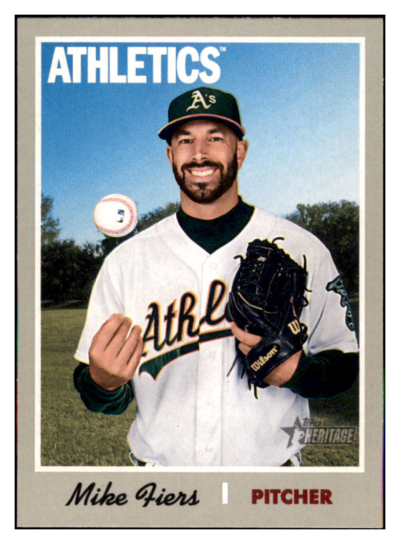 2019 Topps Heritage Mike Fiers Oakland Athletics #287 Baseball card TMH1C simple Xclusive Collectibles