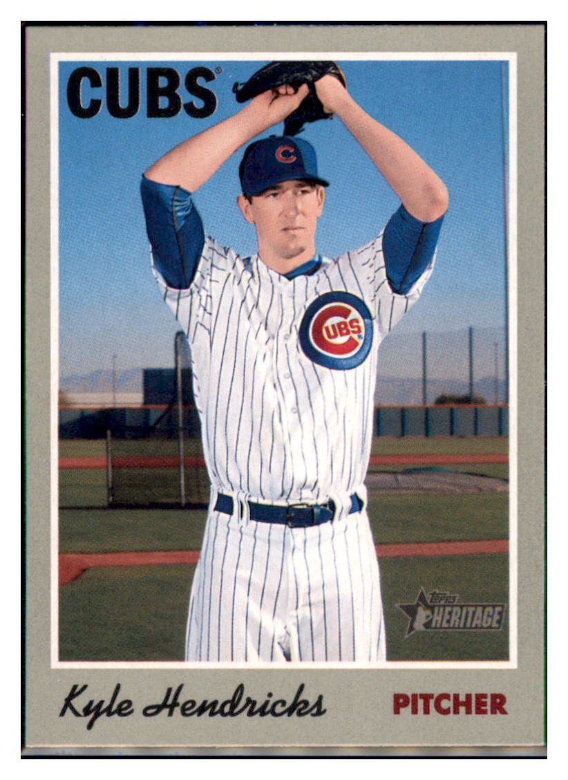 2019 Topps Heritage Kyle Hendricks Chicago Cubs #46 Baseball card TMH1C simple Xclusive Collectibles