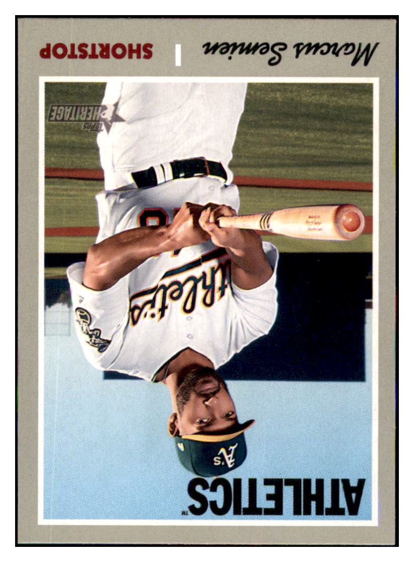 2019 Topps Heritage Marcus Semien Oakland Athletics #205 Baseball card TMH1C_1b simple Xclusive Collectibles