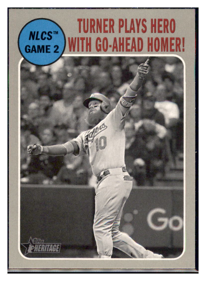 2019 Topps Heritage Turner Plays Hero
with Go-Ahead Homer! Los Angeles
Dodgers #195 Baseball card TMH1C simple Xclusive Collectibles