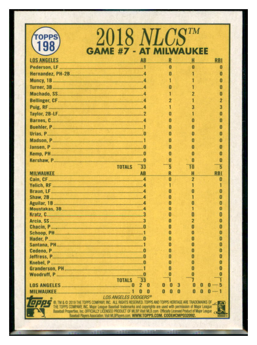 2019 Topps Heritage When Puigs Fly! Los Angeles Dodgers #198 Baseball
card TMH1C simple Xclusive Collectibles