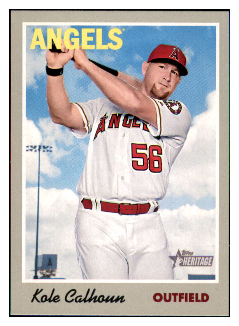 2019 Topps Heritage Kole Calhoun Los Angeles Angels #4 Baseball card TMH1C simple Xclusive Collectibles
