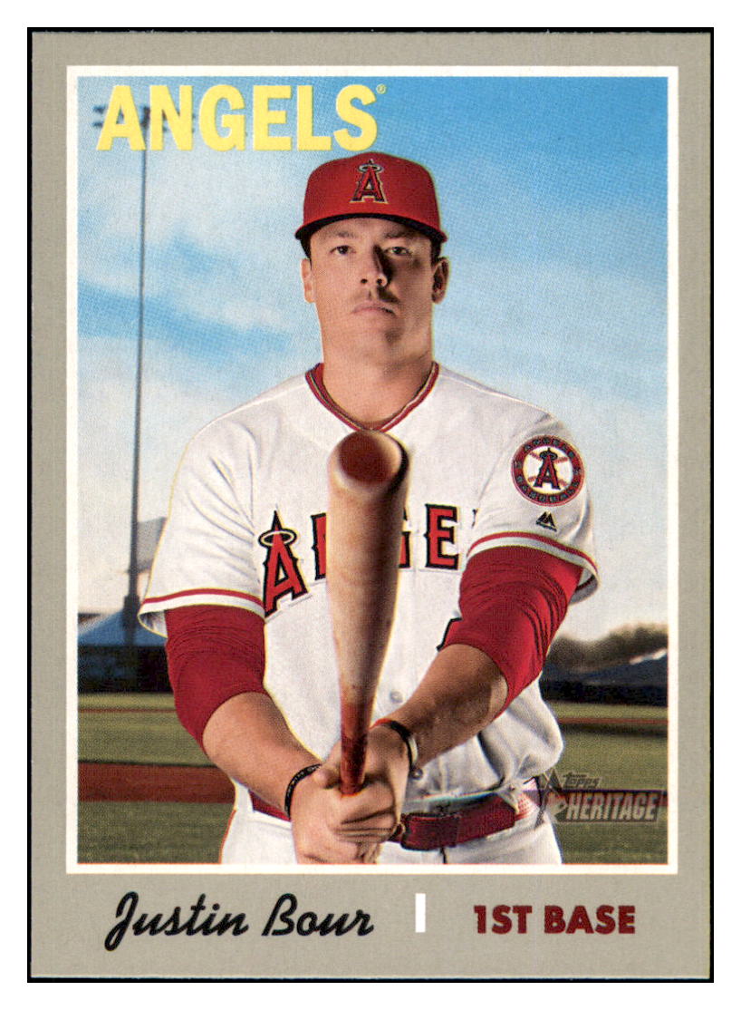 2019 Topps Heritage Justin Bour Los Angeles Angels #324 Baseball
card TMH1C simple Xclusive Collectibles
