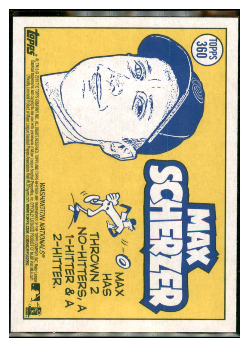 2019 Topps Heritage Max Scherzer Washington Nationals #360 Baseball card
PSA ALL TMH1C simple Xclusive Collectibles
