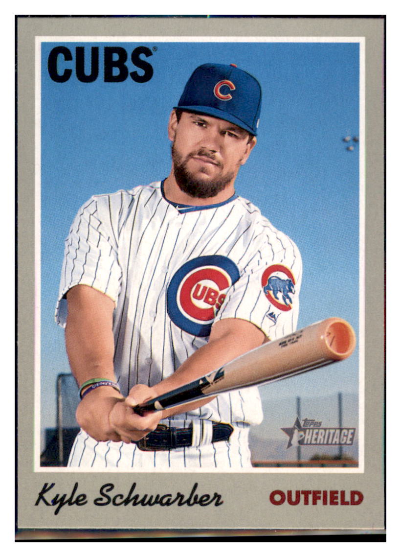 2019 Topps Heritage Kyle Schwarber Chicago Cubs #117 Baseball card TMH1C_1d simple Xclusive Collectibles