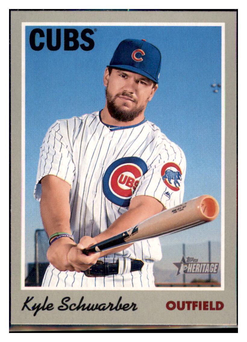 2019 Topps Heritage Kyle Schwarber    Chicago Cubs #117 Baseball card   TMH1C_1d simple Xclusive Collectibles   