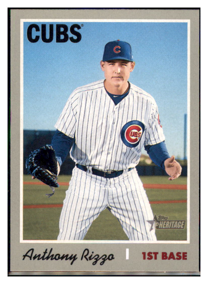 2019 Topps Heritage Anthony Rizzo Chicago Cubs #406 Baseball card TMH1C simple Xclusive Collectibles