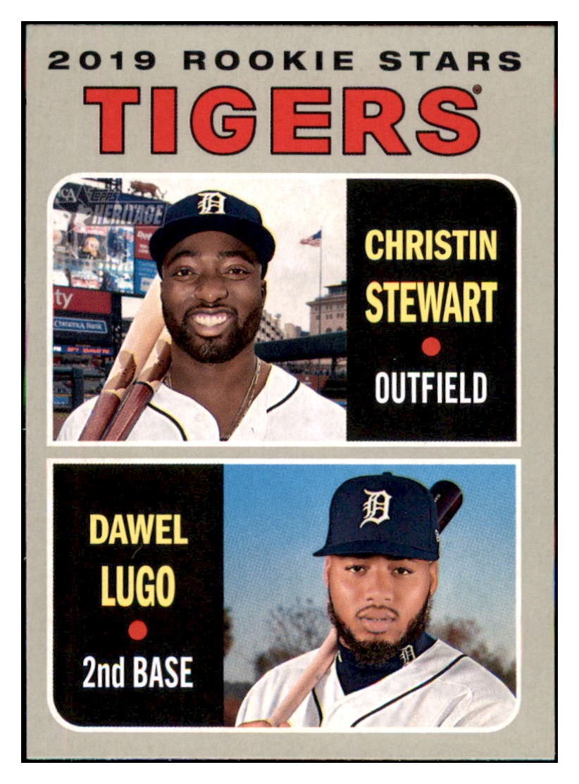 2019 Topps Heritage Dawel Lugo / Christin
Stewart CPC, RC, RS Detroit Tigers
#207 Baseball card TMH1C simple Xclusive Collectibles