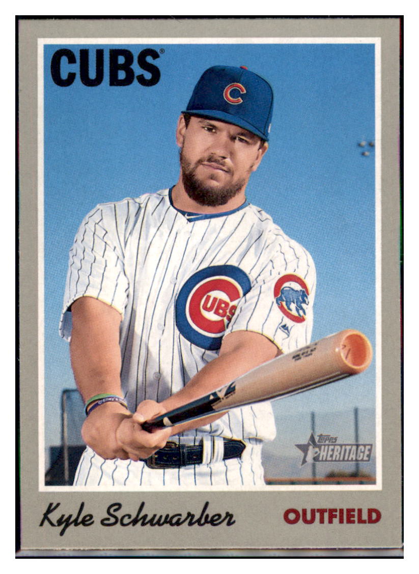 2019 Topps Heritage Kyle Schwarber Chicago Cubs #117 Baseball card TMH1C_1c simple Xclusive Collectibles