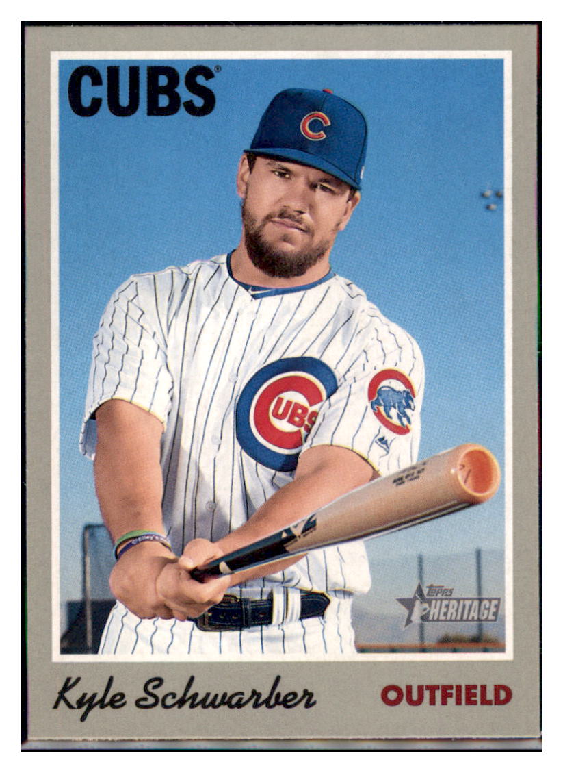 2019 Topps Heritage Kyle Schwarber    Chicago Cubs #117 Baseball card   TMH1C_1c simple Xclusive Collectibles   