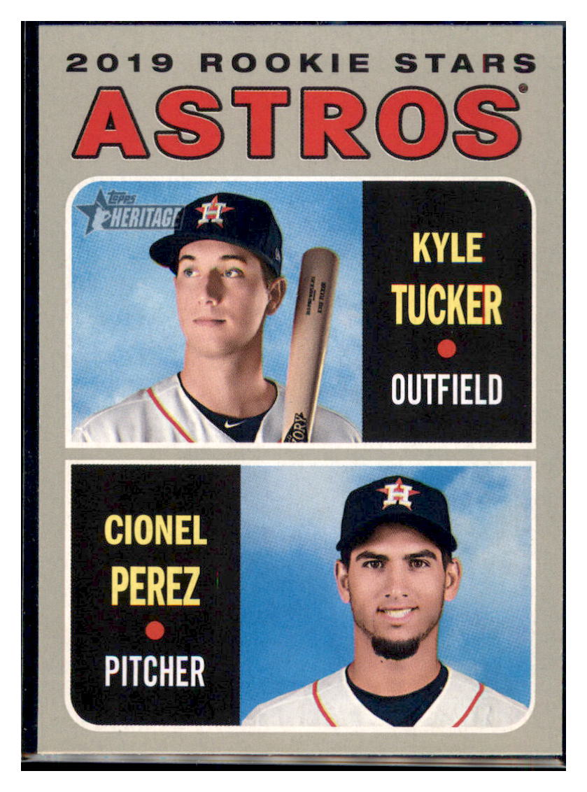 2019 Topps Heritage Kyle Tucker / Cionel
  Perez CPC, RC, RS    Houston Astros
  #227 Baseball card   TMH1C simple Xclusive Collectibles