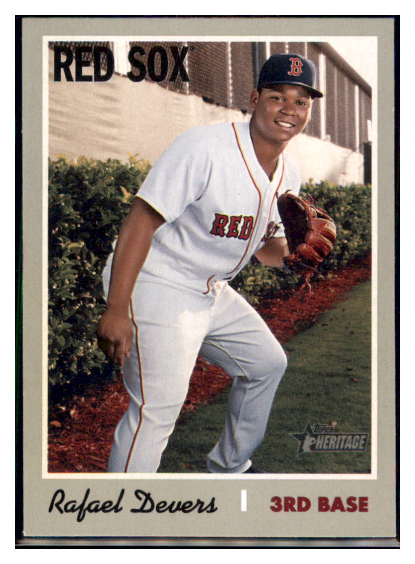 2019 Topps Heritage Rafael Devers Boston Red Sox #163 Baseball card TMH1C simple Xclusive Collectibles