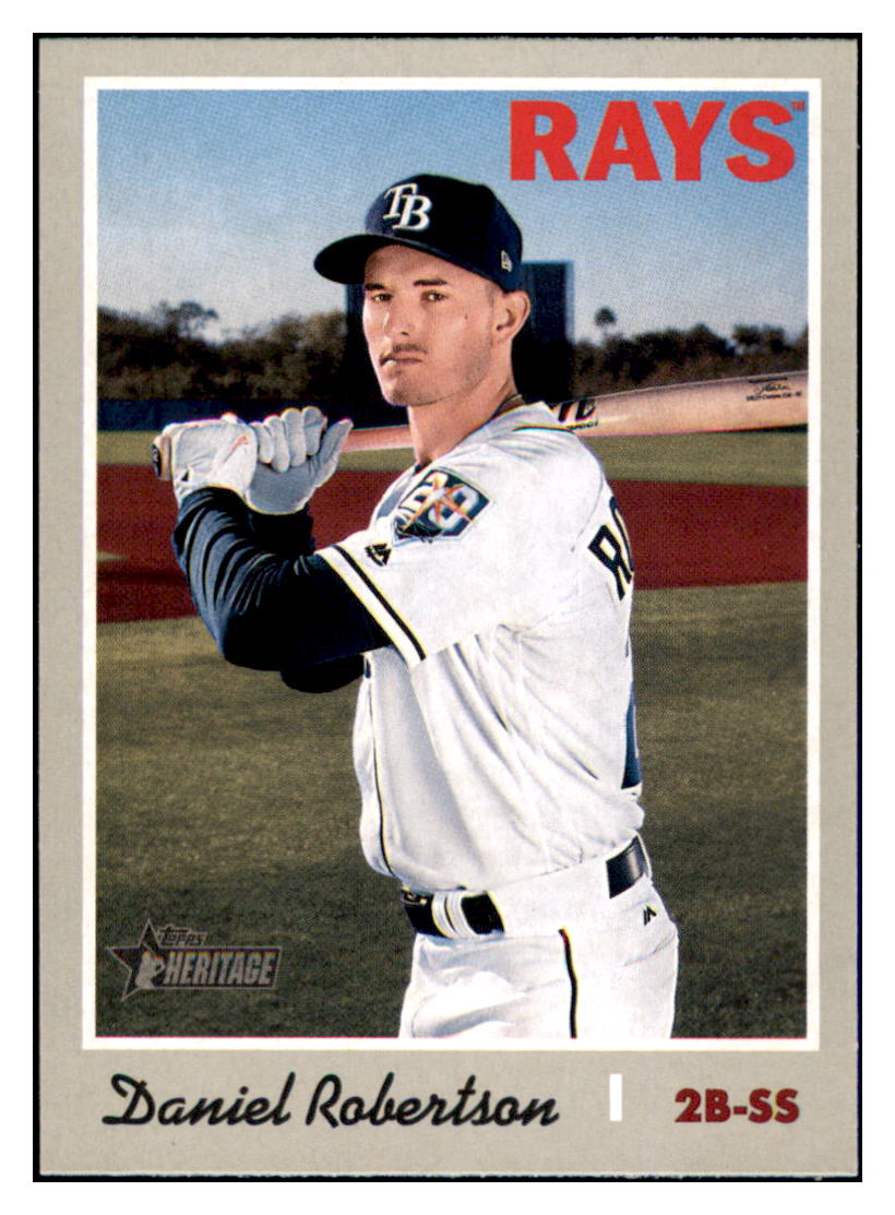 2019 Topps Heritage Daniel Robertson    Tampa Bay Rays #175 Baseball card   TMH1C simple Xclusive Collectibles