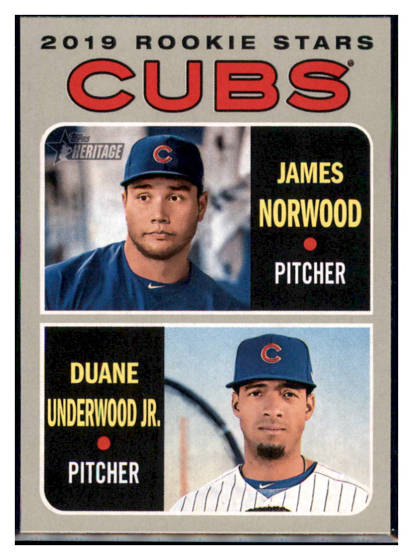2019 Topps Heritage Duane Underwood Jr. /
James Norwood CPC, RC, RS Chicago
Cubs #121 Baseball card TMH1C_1a simple Xclusive Collectibles