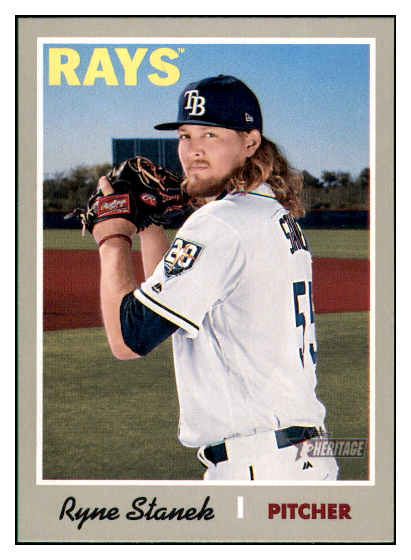2019 Topps Heritage Ryne Stanek    Tampa Bay Rays #392 Baseball card   TMH1C simple Xclusive Collectibles