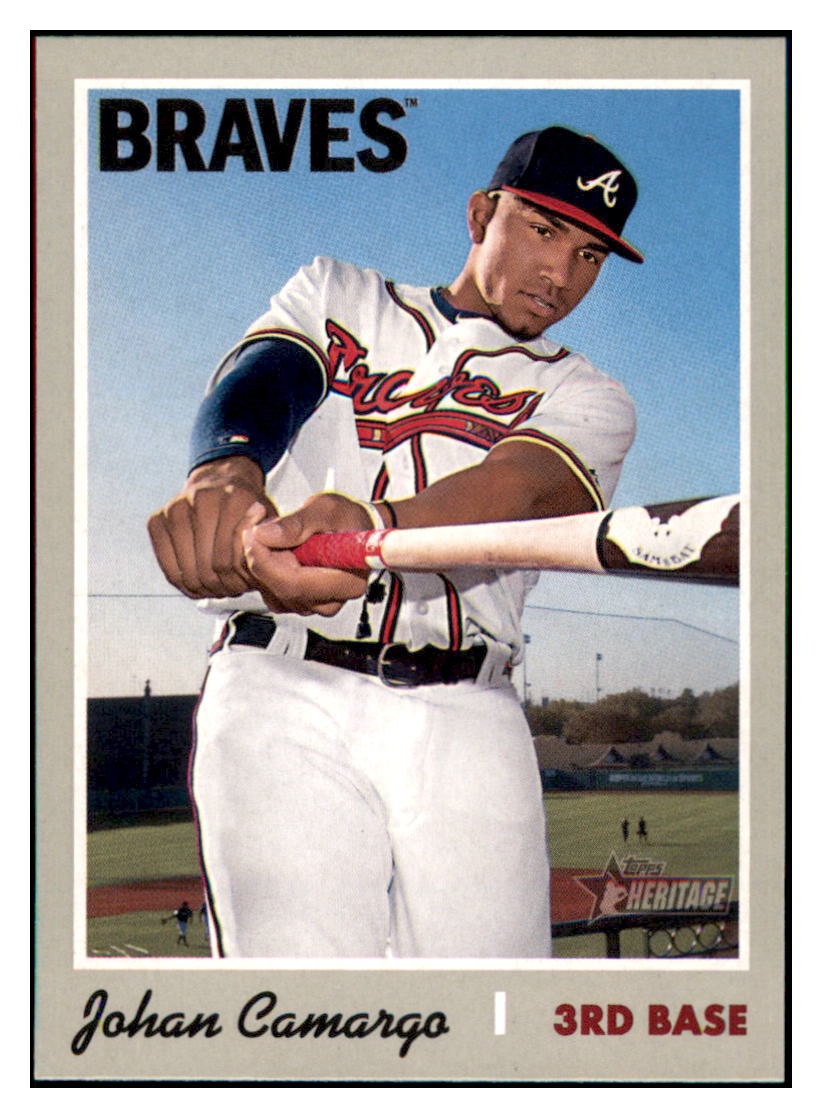 2019 Topps Heritage Johan Camargo    Atlanta Braves #206 Baseball card   TMH1C simple Xclusive Collectibles