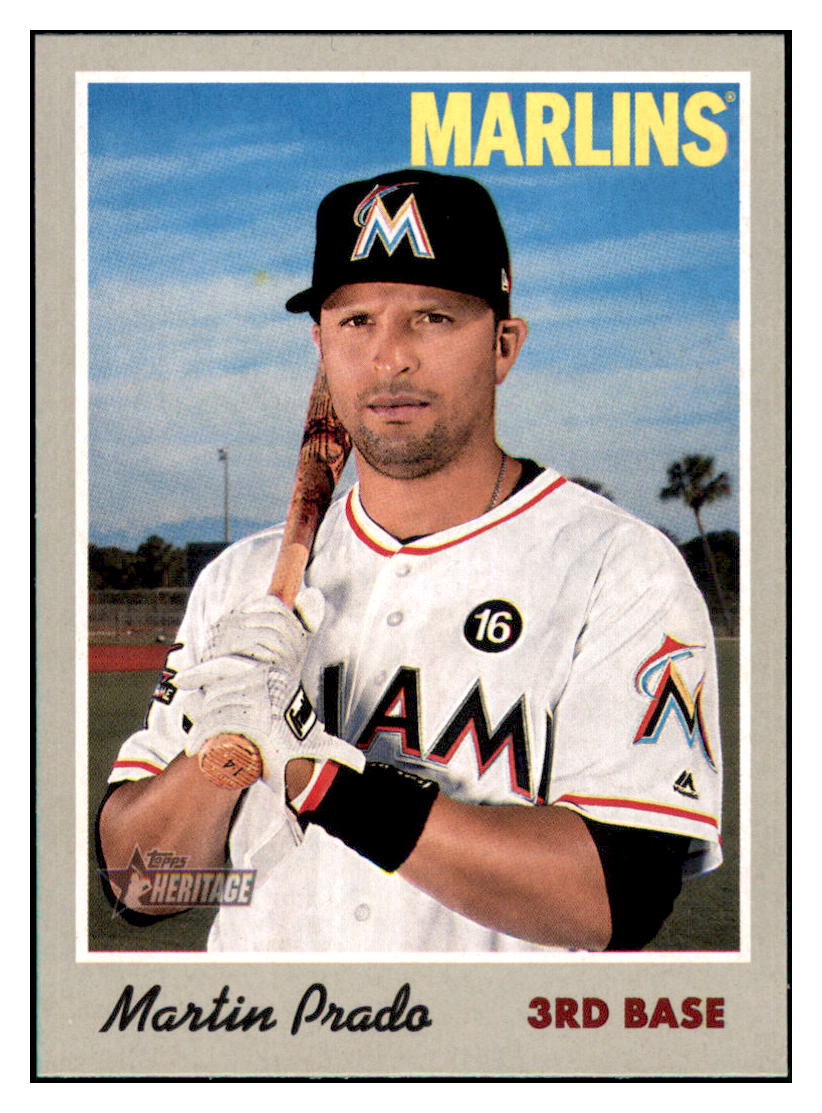 2019 Topps Heritage Martin Prado Miami Marlins #86 Baseball card TMH1C simple Xclusive Collectibles