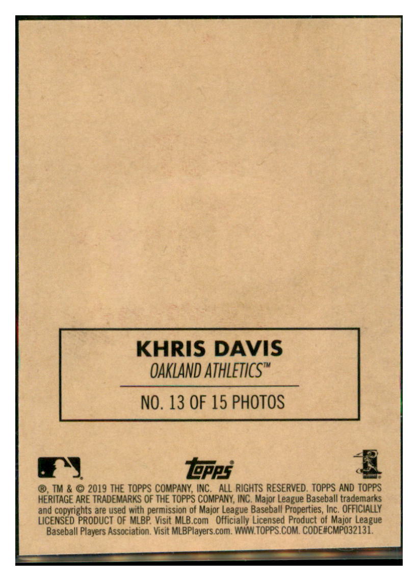 2019 Topps Heritage Khris Davis Oakland Athletics #432 Baseball card TMH1C_1a simple Xclusive Collectibles