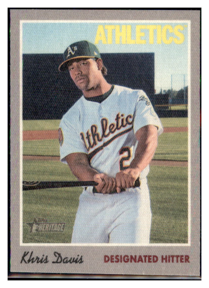 2019 Topps Heritage Khris Davis Oakland Athletics #432 Baseball card TMH1C_1a simple Xclusive Collectibles