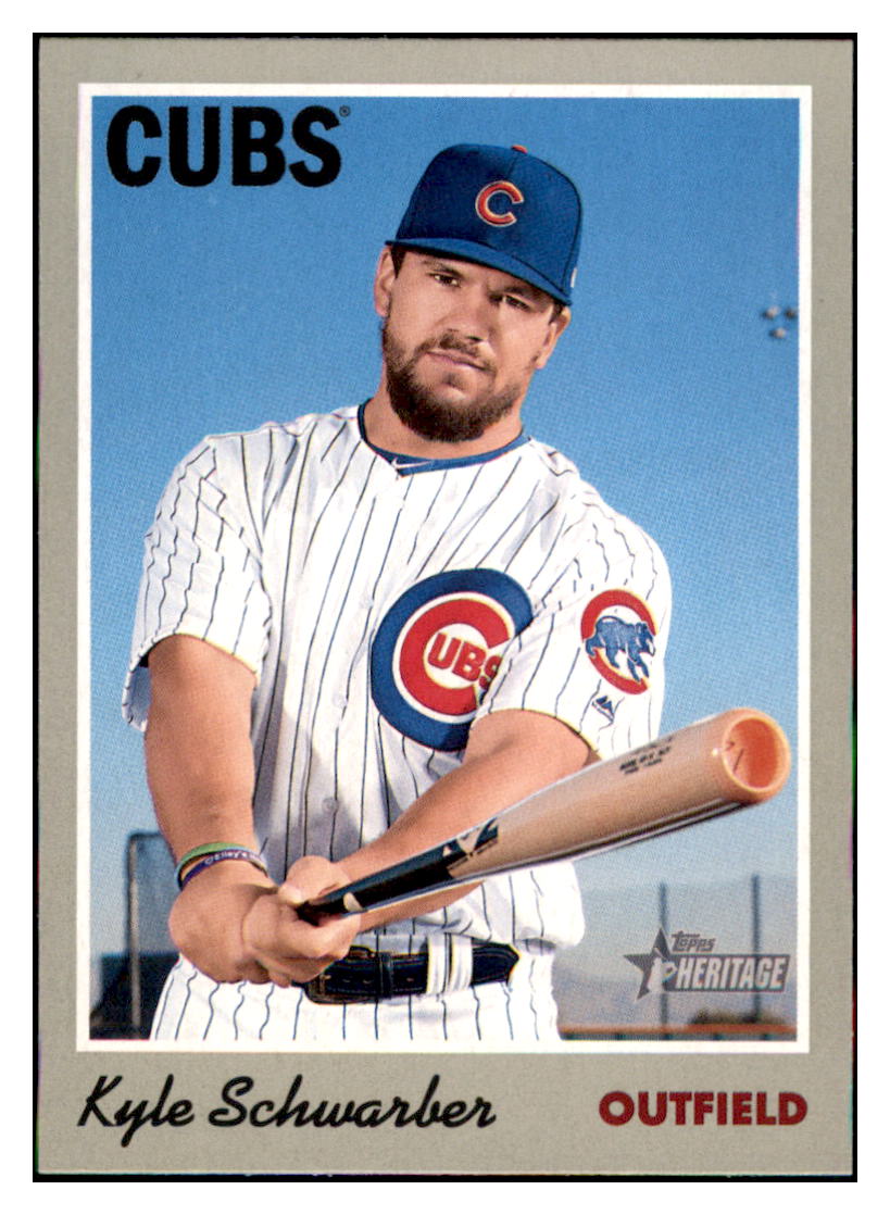2019 Topps Heritage Kyle Schwarber Chicago Cubs #117 Baseball card TMH1C_1b simple Xclusive Collectibles