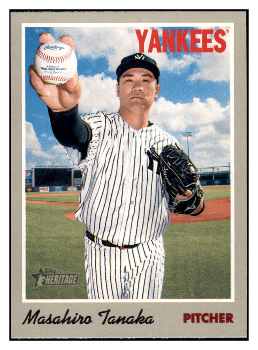 2019 Topps Heritage Masahiro Tanaka New York Yankees #100 Baseball card TMH1C_1b simple Xclusive Collectibles