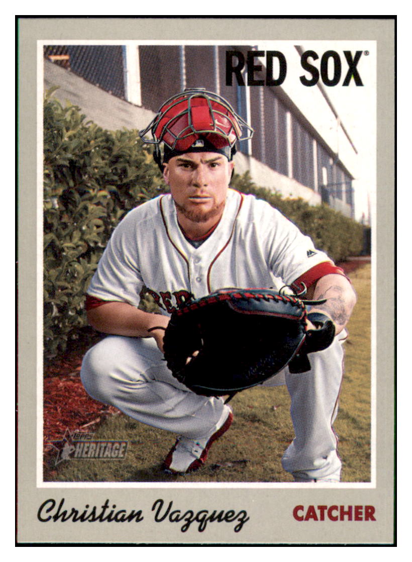 2019 Topps Heritage Christian
  Vazquez    Boston Red Sox #104 Baseball
  card   TMH1C_1a simple Xclusive Collectibles