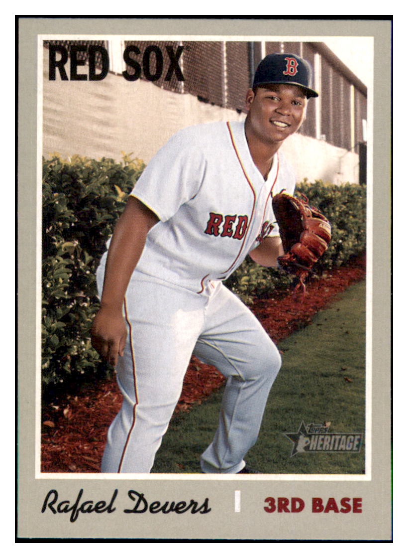 2019 Topps Heritage Rafael Devers    Boston Red Sox #163 Baseball card   TMH1C_1a simple Xclusive Collectibles