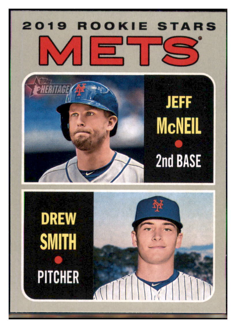 2019 Topps Heritage Jeff McNeil / Drew
Smith CPC, RC, RS New York Mets #348
Baseball card TMH1C_1c simple Xclusive Collectibles