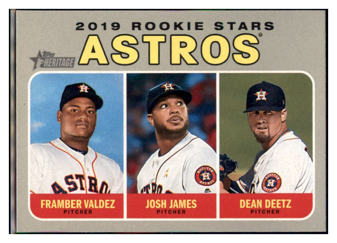 2019 Topps Heritage Dean Deetz / Framber
  Valdez / Josh James CPC, RC, RS   
  Houston Astros #400 Baseball card  
  TMH1C_1b simple Xclusive Collectibles   