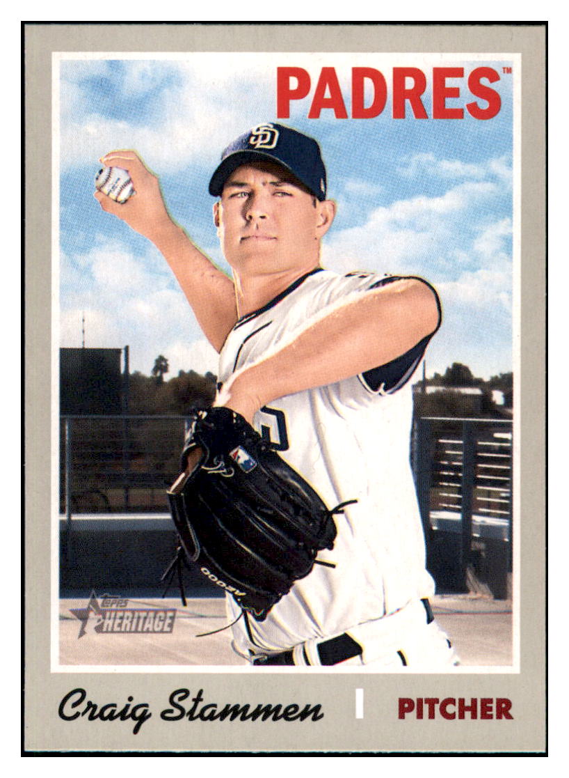 2019 Topps Heritage Craig Stammen San Diego Padres #151 Baseball card TMH1C simple Xclusive Collectibles