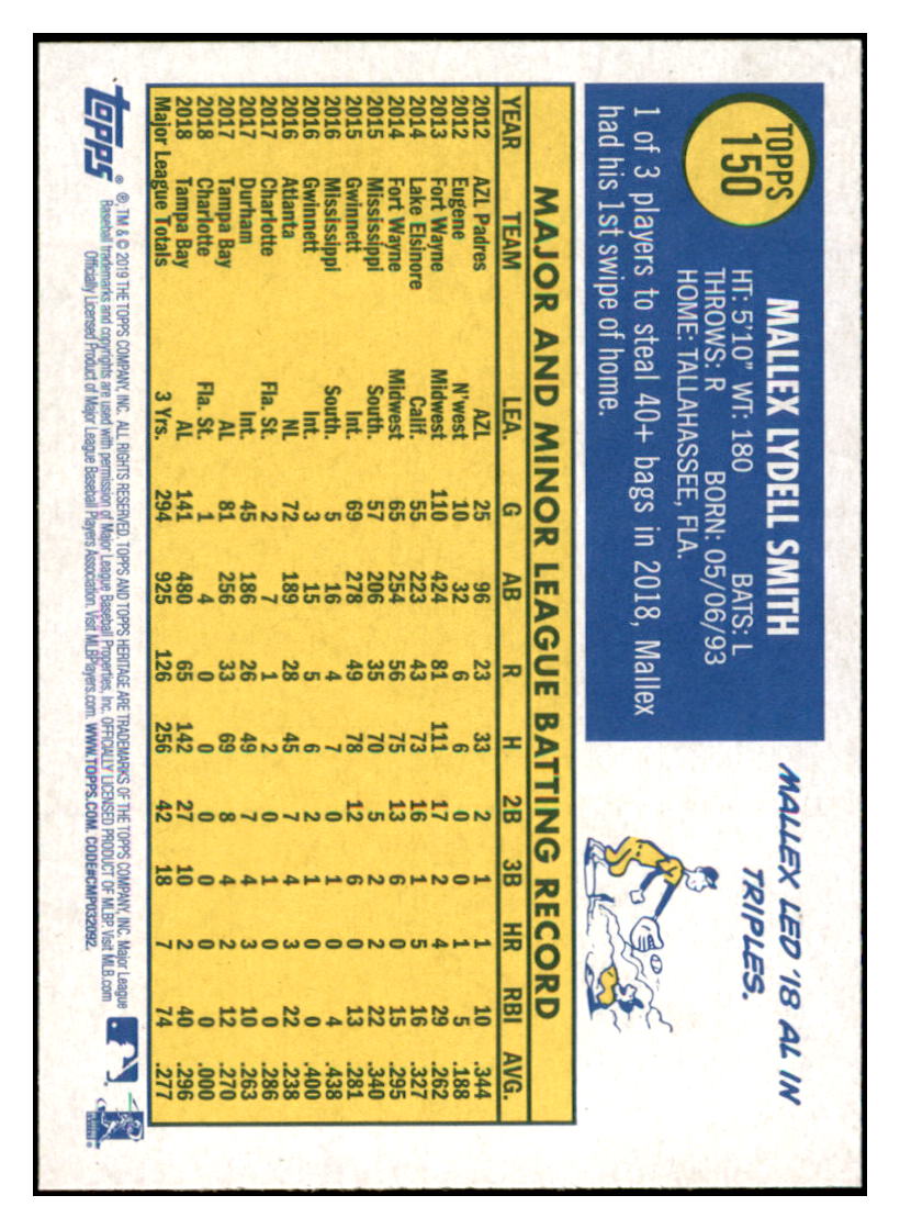 2019 Topps Heritage Mallex Smith Seattle Mariners #150 Baseball card TMH1C simple Xclusive Collectibles