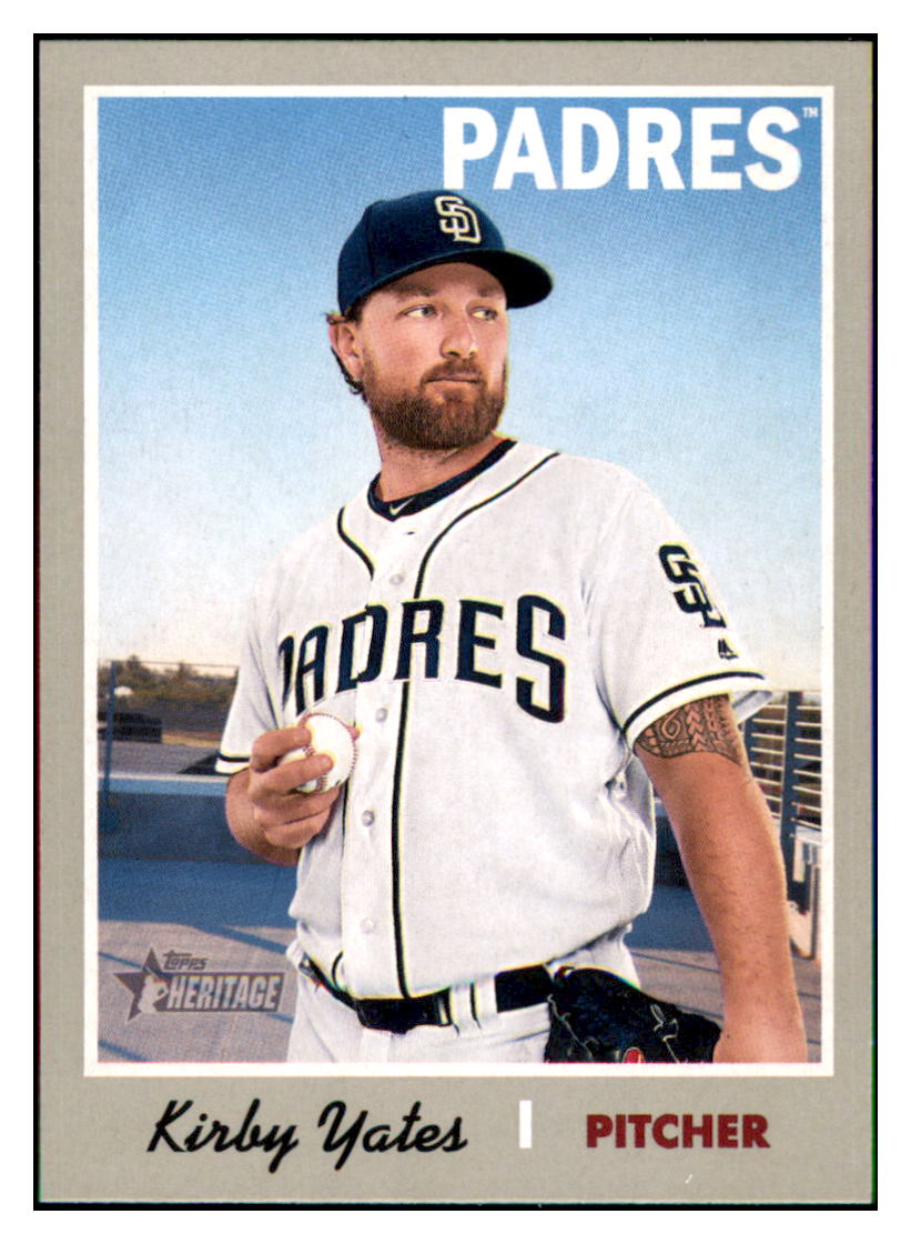 2019 Topps Heritage Kirby Yates San Diego Padres #345 Baseball card TMH1C simple Xclusive Collectibles