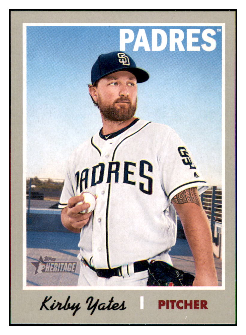 2019 Topps Heritage Kirby Yates    San Diego Padres #345 Baseball card   TMH1C simple Xclusive Collectibles   