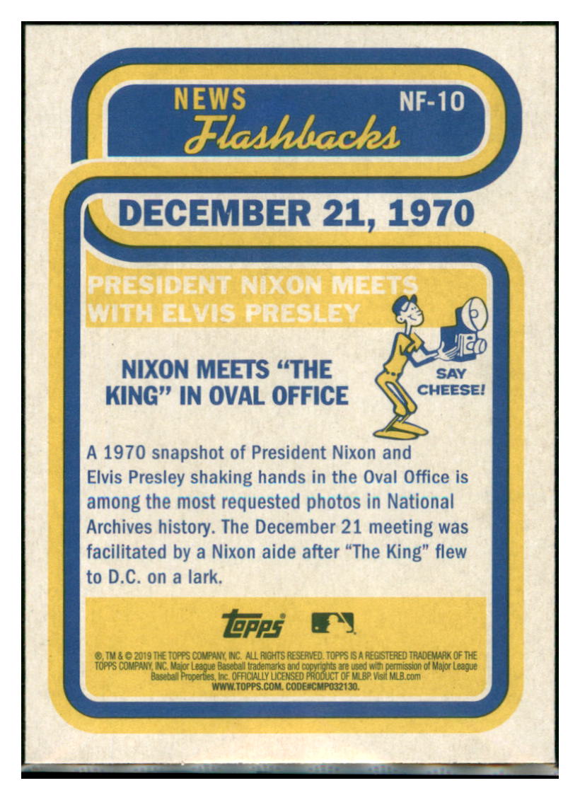 2019 Topps Heritage President Nixon meets
with Elvis Presley #NF-10 Baseball
card TMH1C simple Xclusive Collectibles