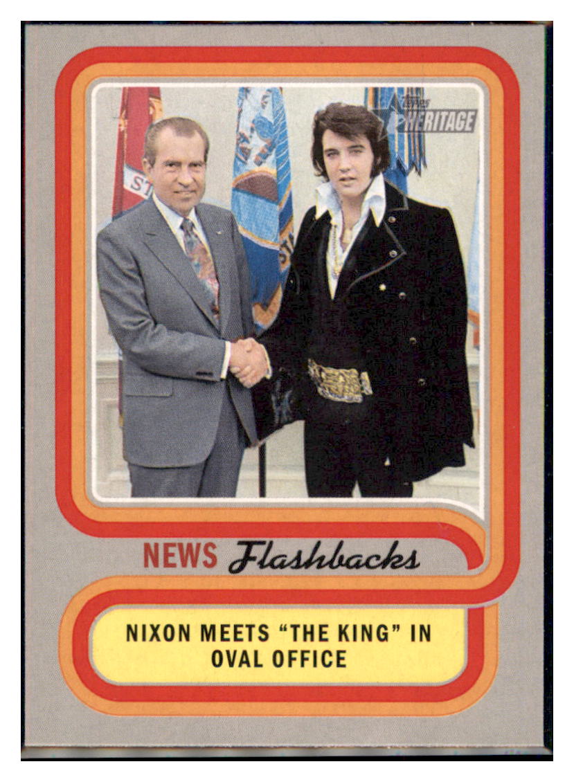 2019 Topps Heritage President Nixon meets
with Elvis Presley #NF-10 Baseball
card TMH1C simple Xclusive Collectibles