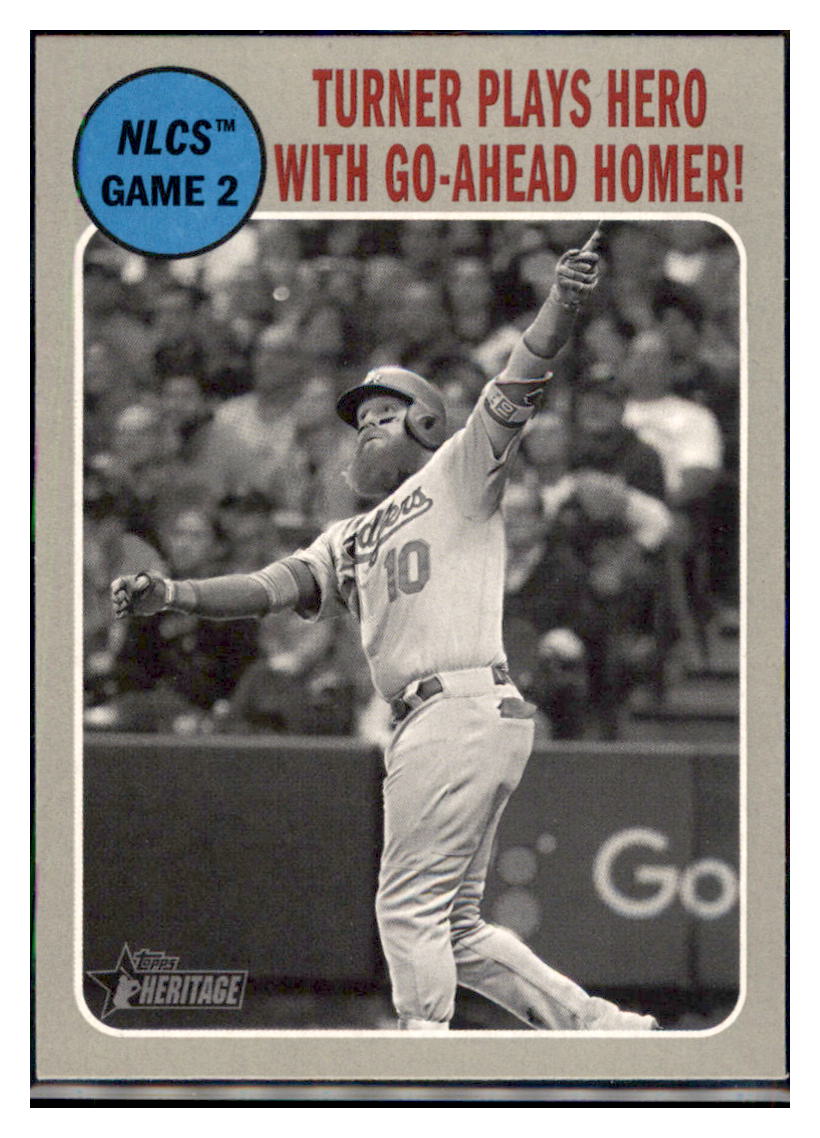 2019 Topps Heritage Turner Plays Hero
with Go-Ahead Homer! Los Angeles
Dodgers #195 Baseball card TMH1C_1c simple Xclusive Collectibles