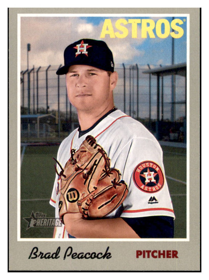 2019 Topps Heritage Brad Peacock Houston Astros #32 Baseball card TMH1C simple Xclusive Collectibles