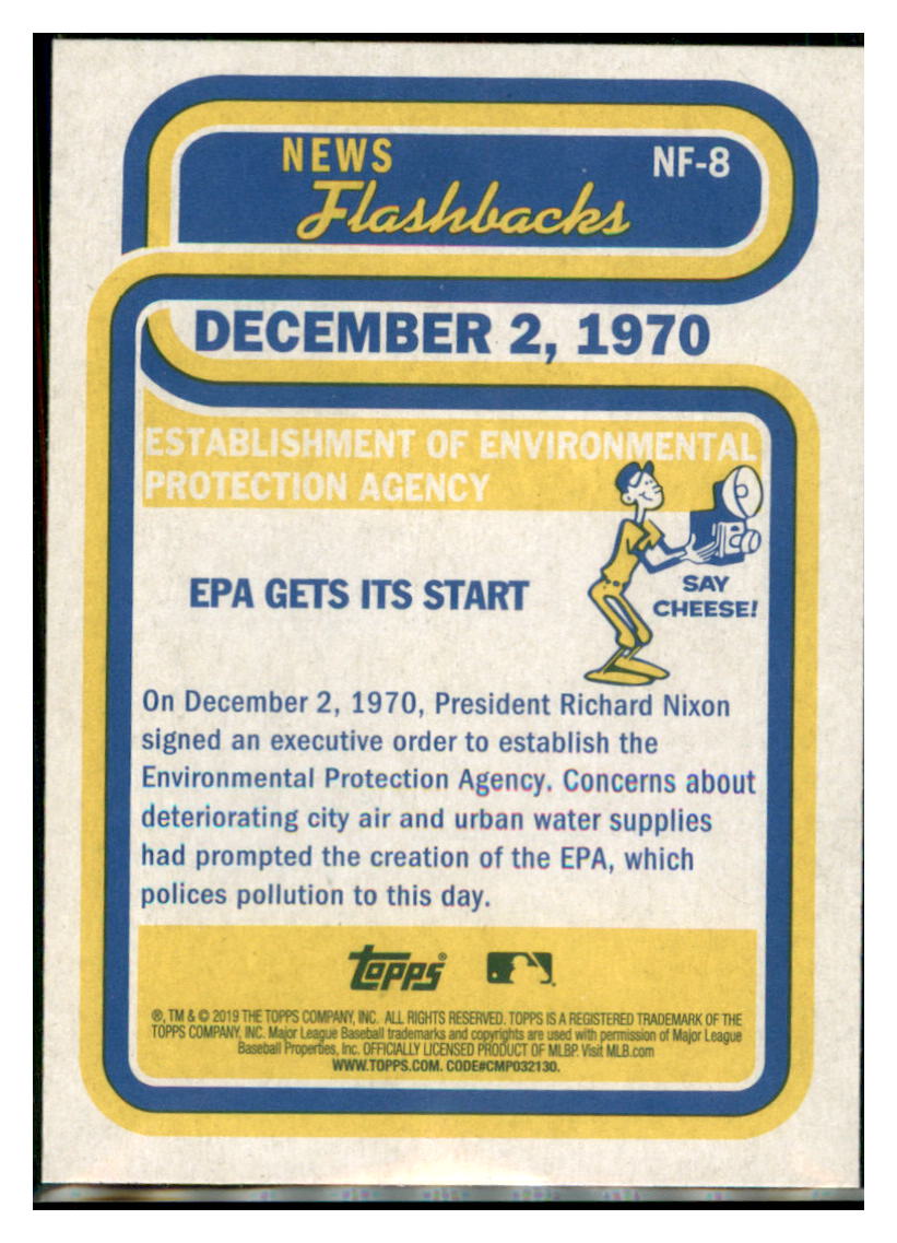 2019 Topps Heritage Establishment of
Environmental Protection Agency
#NF-8 Baseball card TMH1C simple Xclusive Collectibles