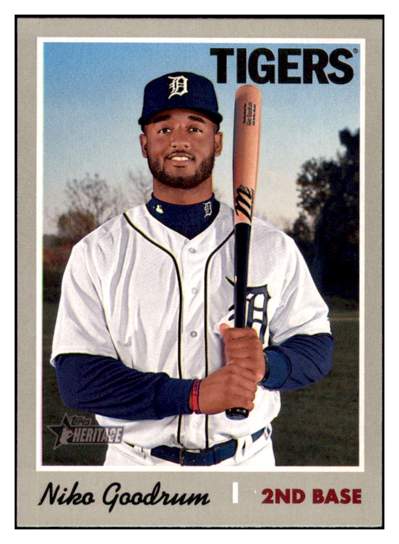 2019 Topps Heritage Niko Goodrum Detroit Tigers #177 Baseball card TMH1C simple Xclusive Collectibles