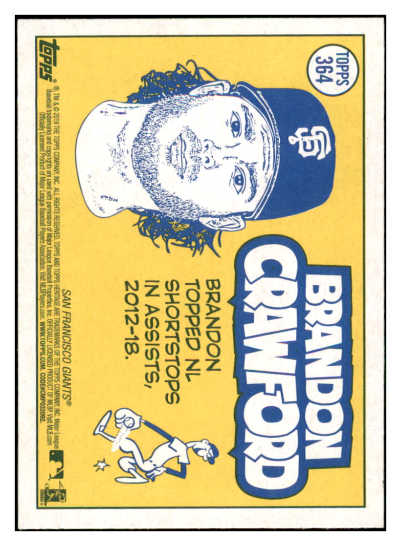 2019 Topps Heritage Brandon Crawford    San Francisco Giants #364 Baseball card
  PSA  TMH1C simple Xclusive Collectibles