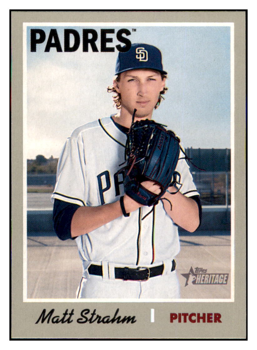 2019 Topps Heritage Matt Strahm San Diego Padres #314 Baseball card TMH1C simple Xclusive Collectibles