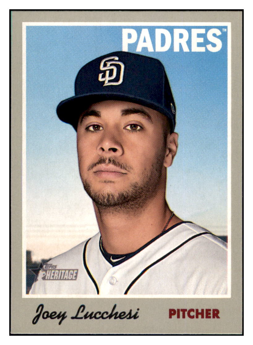2019 Topps Heritage Joey Lucchesi San Diego Padres #44 Baseball card TMH1C simple Xclusive Collectibles