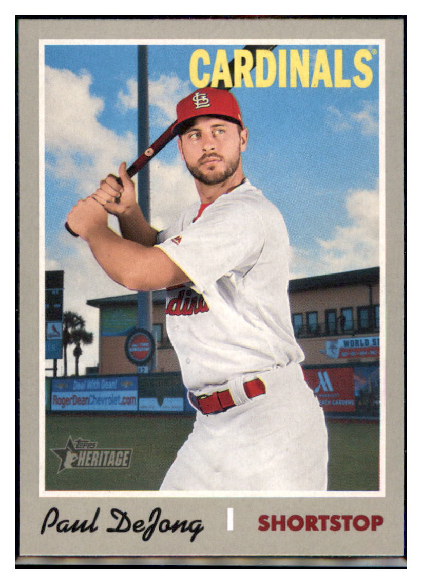 2019 Topps Heritage Paul DeJong    St. Louis Cardinals #414 Baseball
  card   TMH1C simple Xclusive Collectibles   