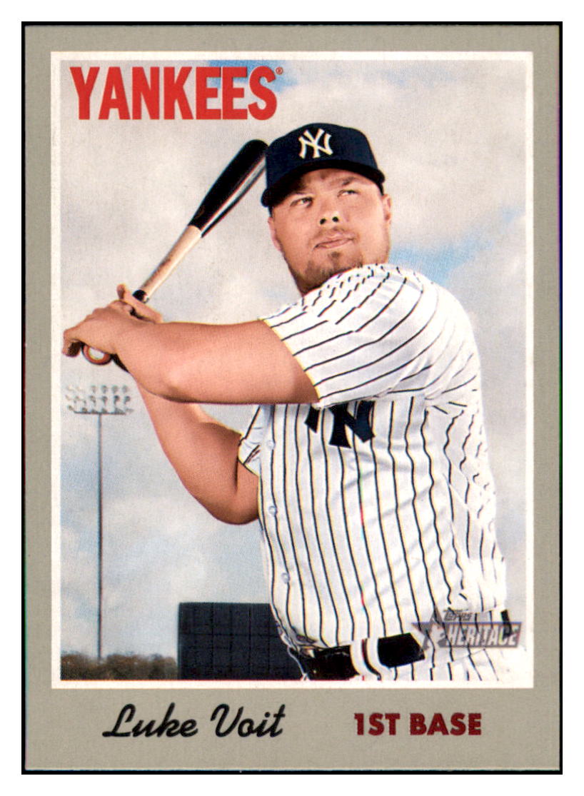 2019 Topps Heritage Luke Voit    New York Yankees #43 Baseball card   TMH1C simple Xclusive Collectibles