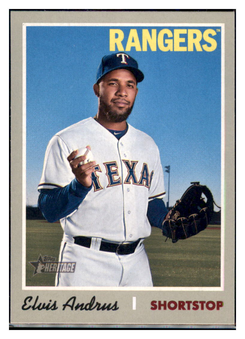 2019 Topps Heritage Elvis Andrus Texas Rangers #303 Baseball card TMH1C_1b simple Xclusive Collectibles