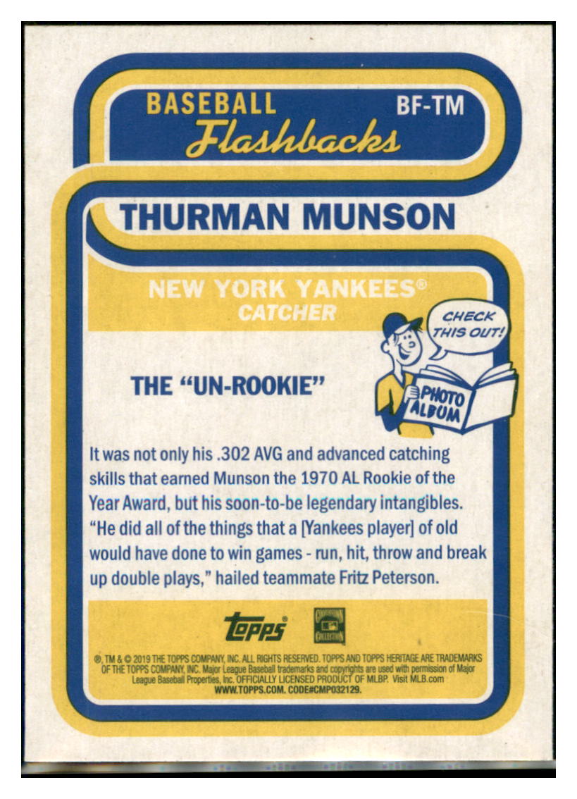 2019 Topps Heritage Thurman Munson New York Yankees #BF-TM Baseball
card TMH1C simple Xclusive Collectibles