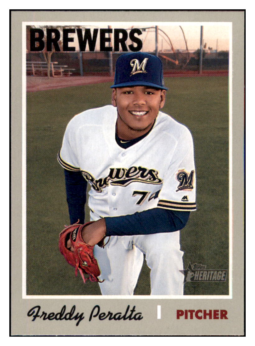 2019 Topps Heritage Freddy Peralta    Milwaukee Brewers #229 Baseball card   TMH1C simple Xclusive Collectibles
