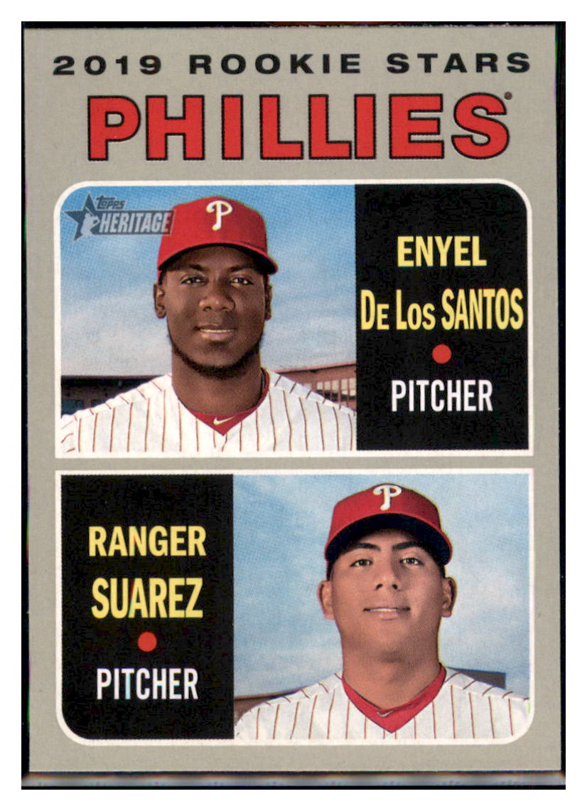 2019 Topps Heritage Ranger Suarez / Enyel de los Santos RS, CPC, RC
Philadelphia Phillies #56 Baseball card TMH1C simple Xclusive Collectibles