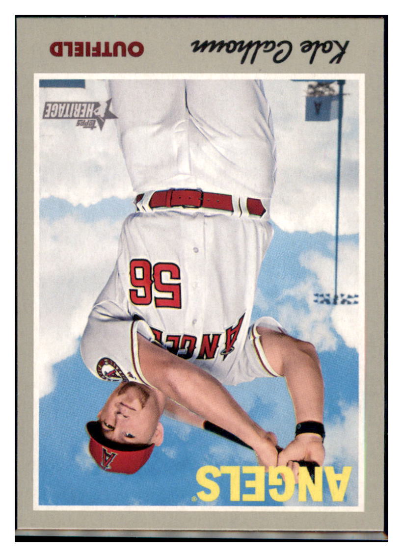 2019 Topps Heritage Kole Calhoun Los Angeles Angels #4 Baseball card TMH1C_1b simple Xclusive Collectibles