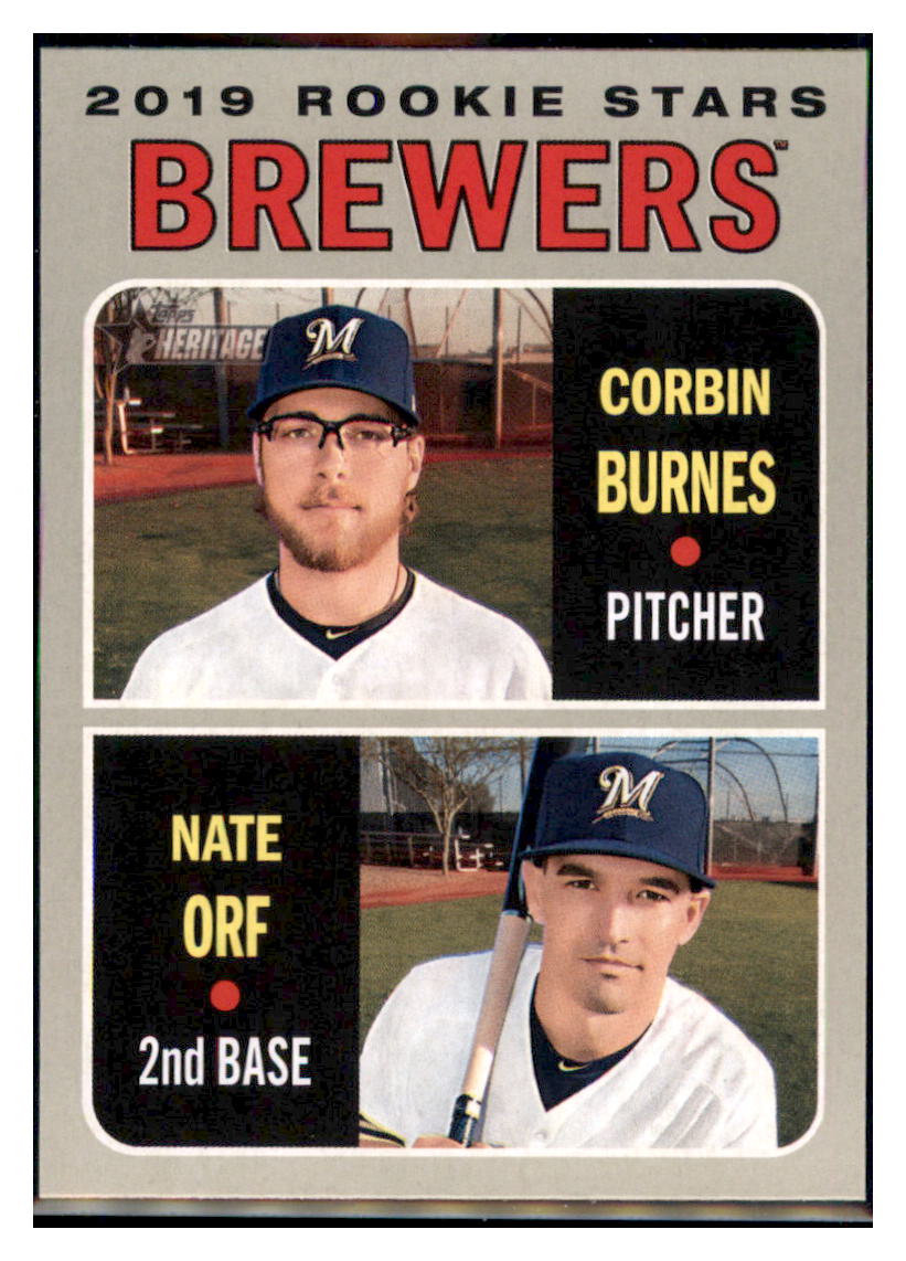 2019 Topps Heritage Nate Orf / Corbin
  Burnes CPC, RC, RS    Milwaukee Brewers
  #88 Baseball card   TMH1C simple Xclusive Collectibles   
